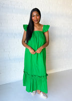 Sway Ruffled Cap Sleeve Midi Dress