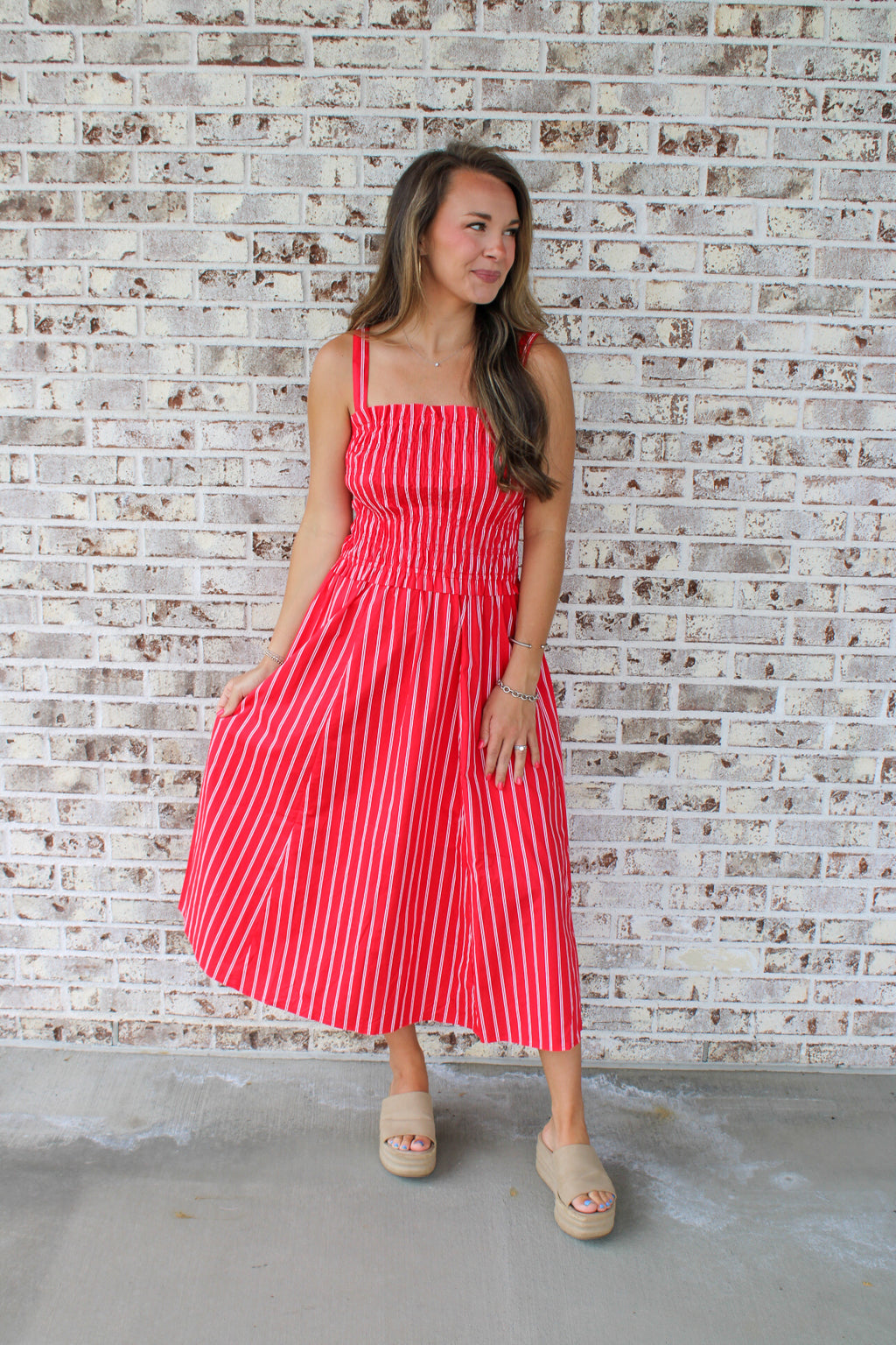 Lauren Striped Midi Dress