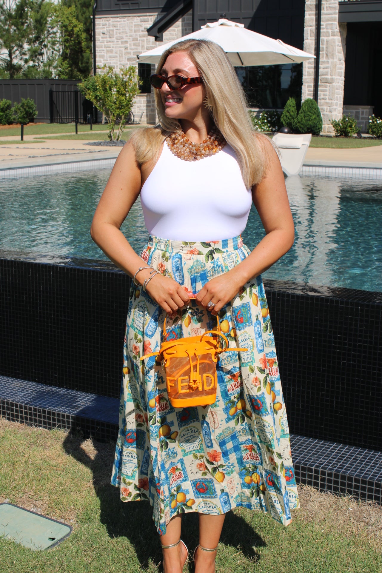 Lake Como A-Line Midi Skirt