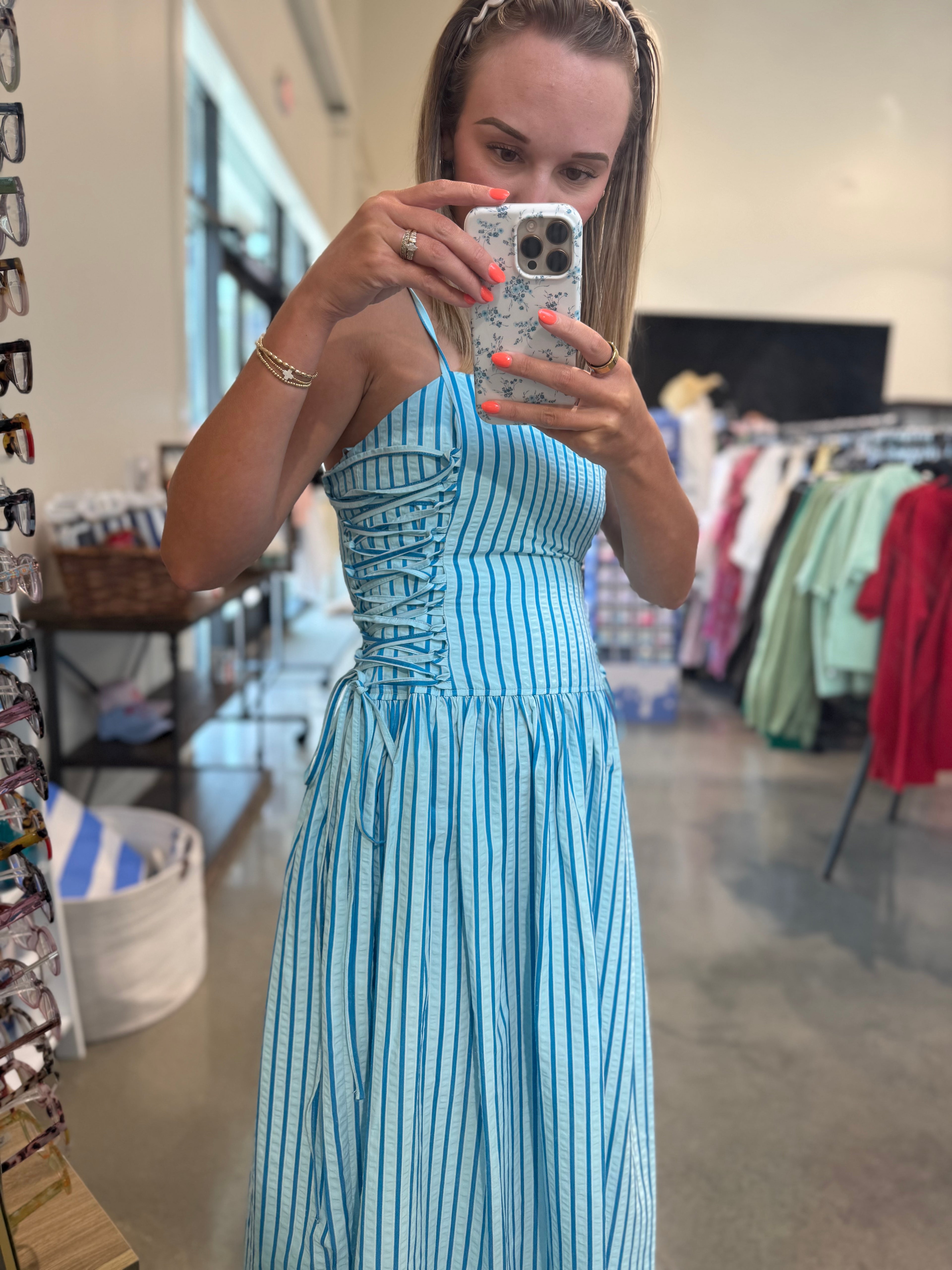 Collins Striped Midi Dress