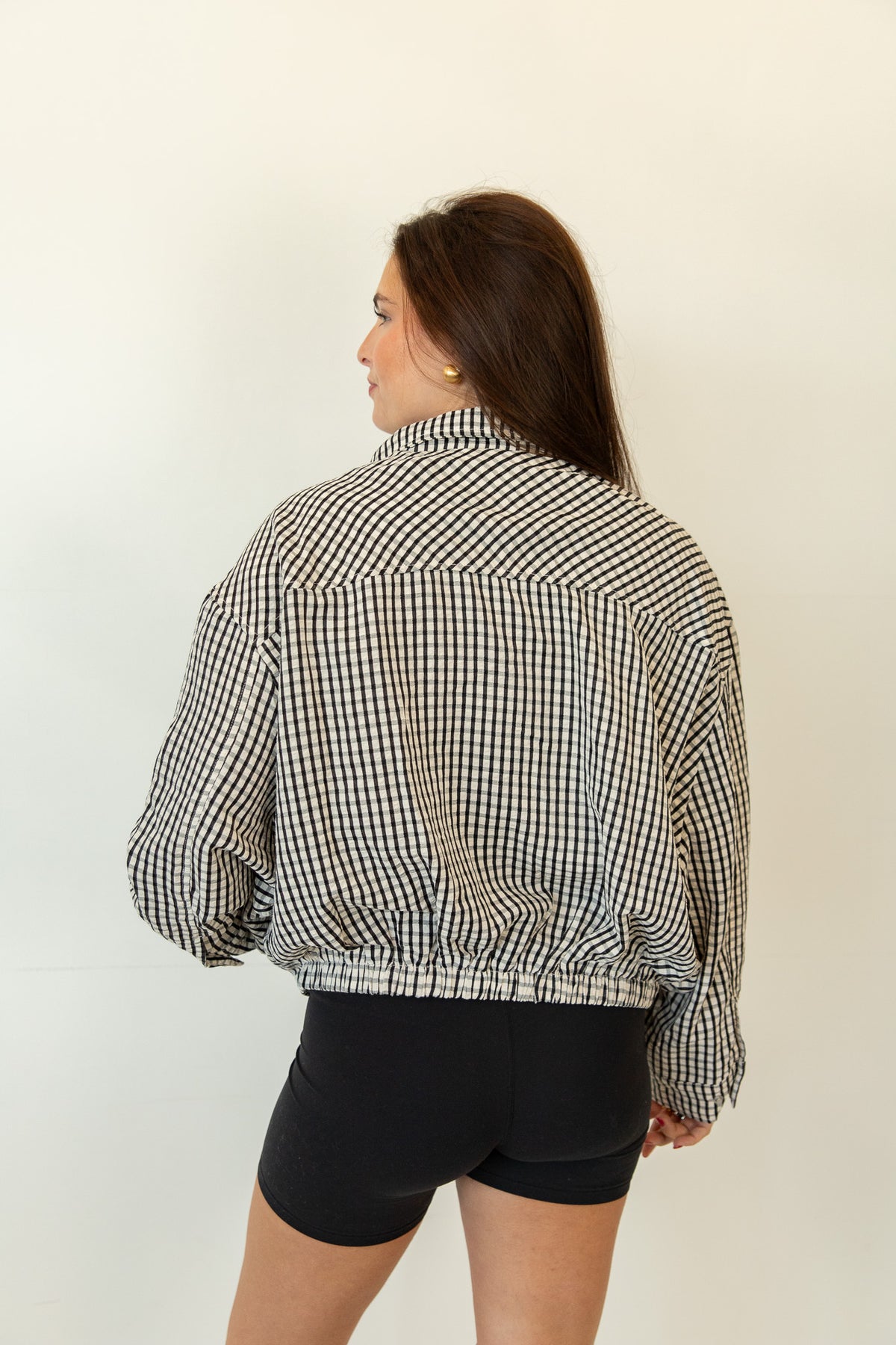 Gracelyn Gingham Bomber Jacket