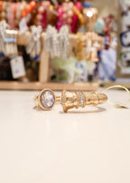 Mia Crystal End Hammered Hinge Bracelet