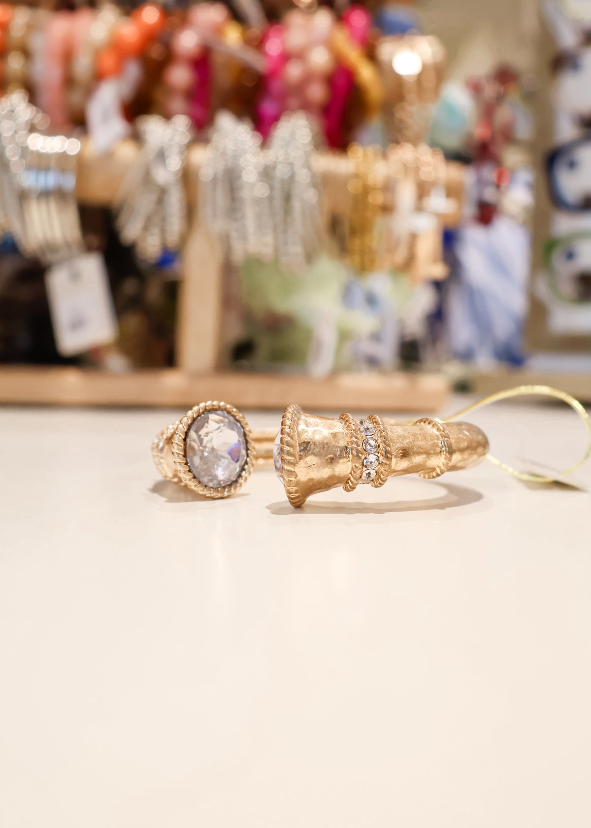 Mia Crystal End Hammered Hinge Bracelet