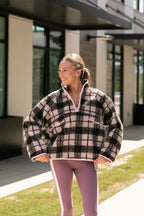 Reina Checkered Fleece Pullover