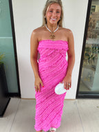 Amara Strapless Ruffled Maxi Dress