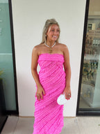 Amara Strapless Ruffled Maxi Dress