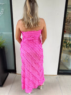 Amara Strapless Ruffled Maxi Dress