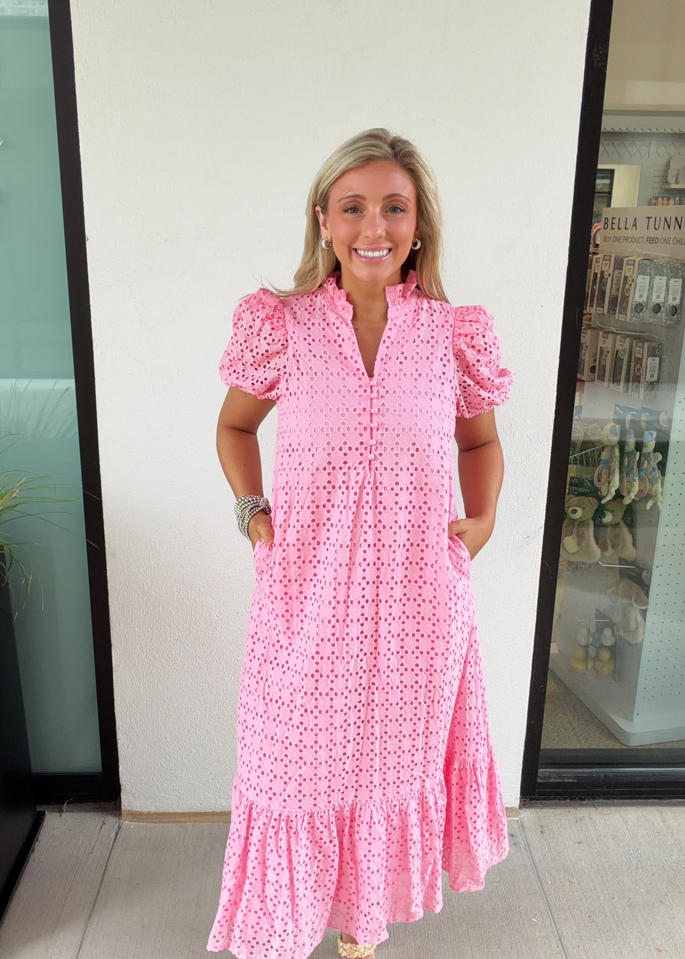 Holland Puff Sleeve Midi Dress