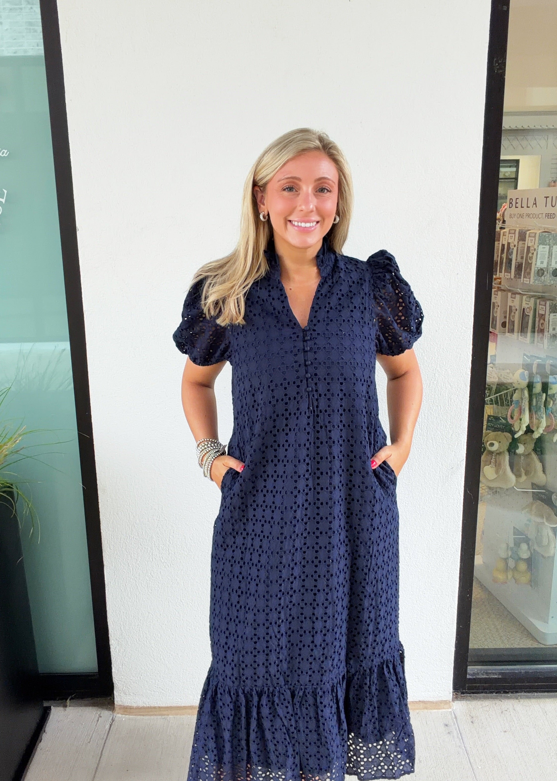 Holland Puff Sleeve Midi Dress