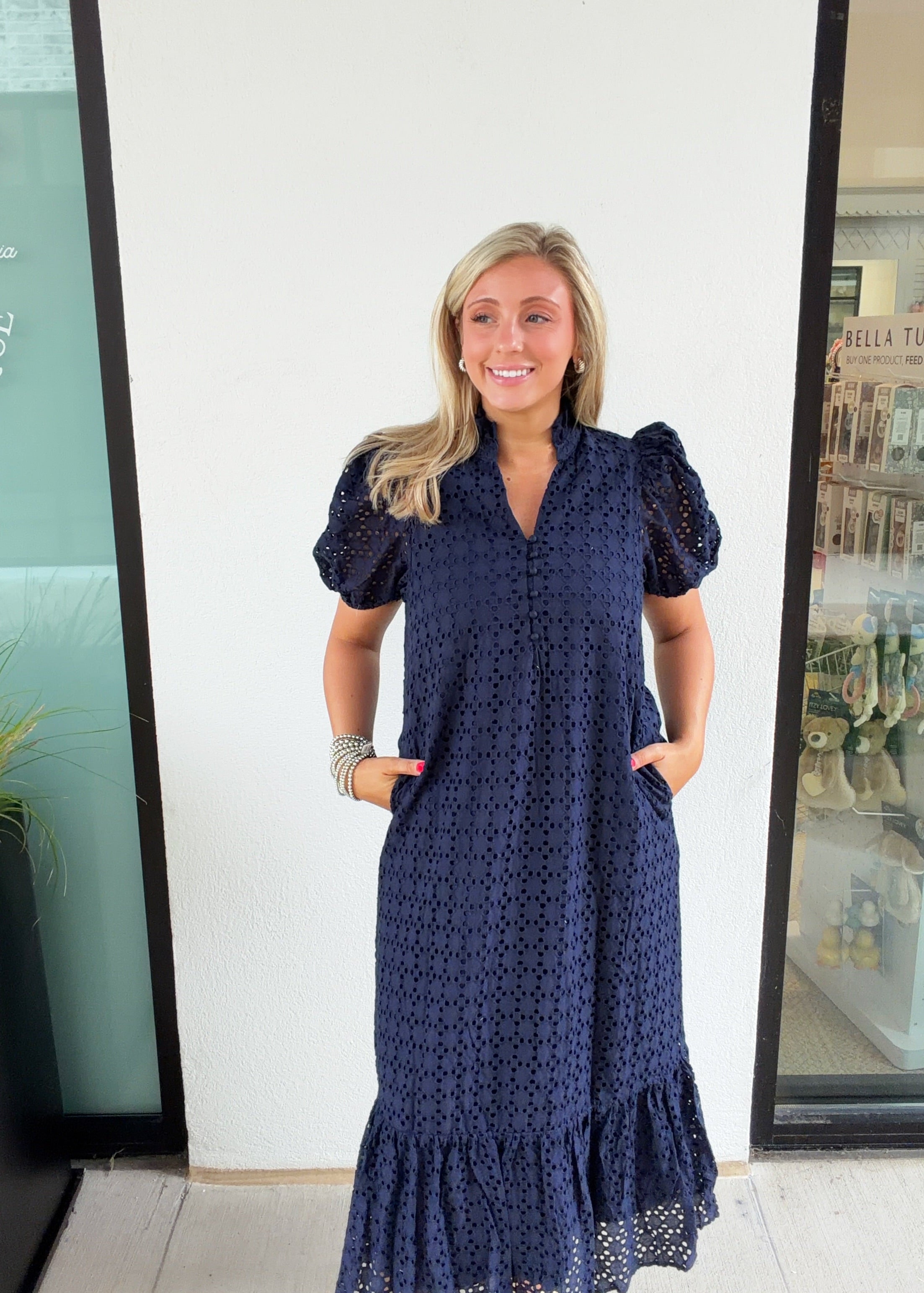 Holland Puff Sleeve Midi Dress