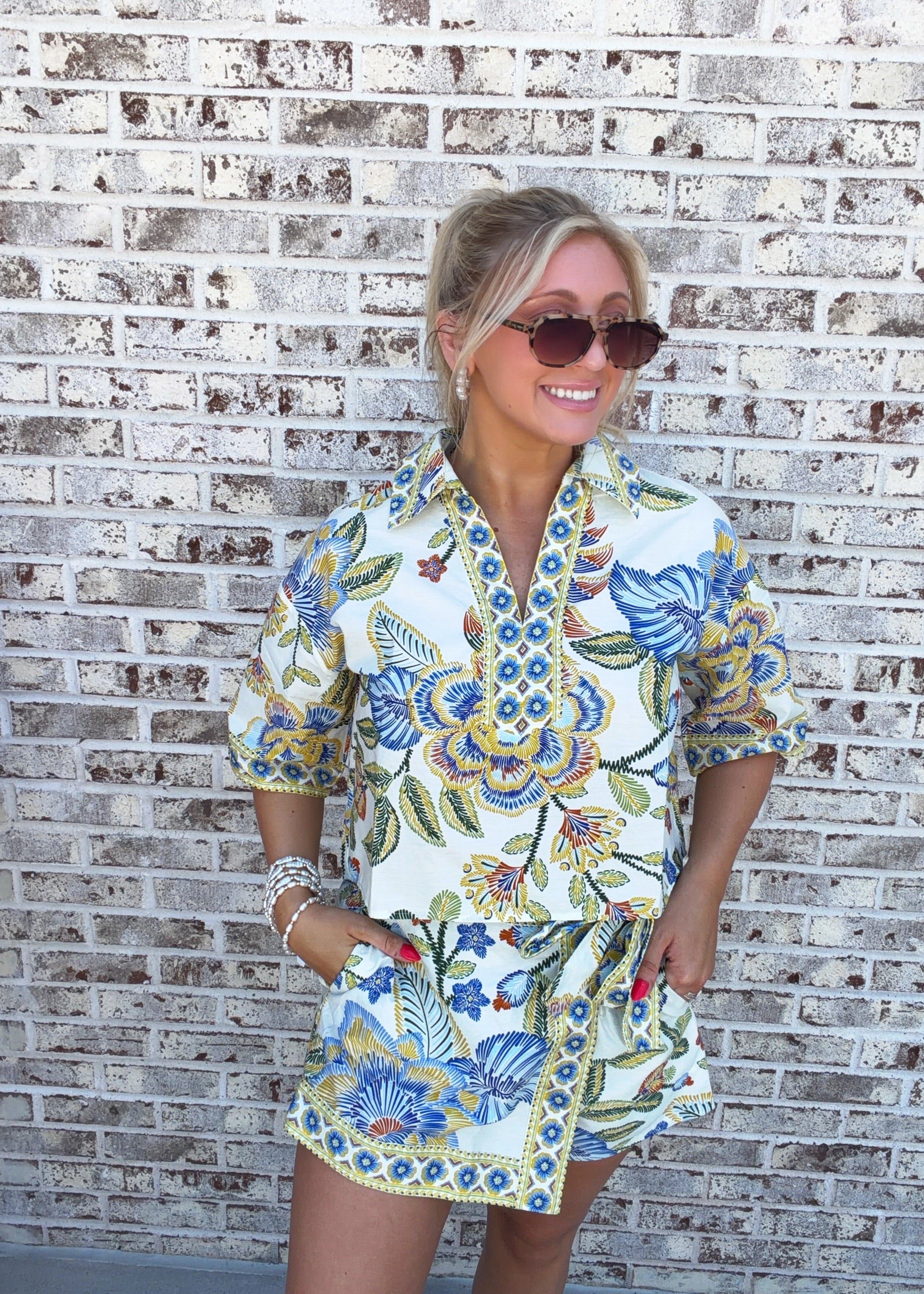 Rosalie Garden Short Sleeve Top