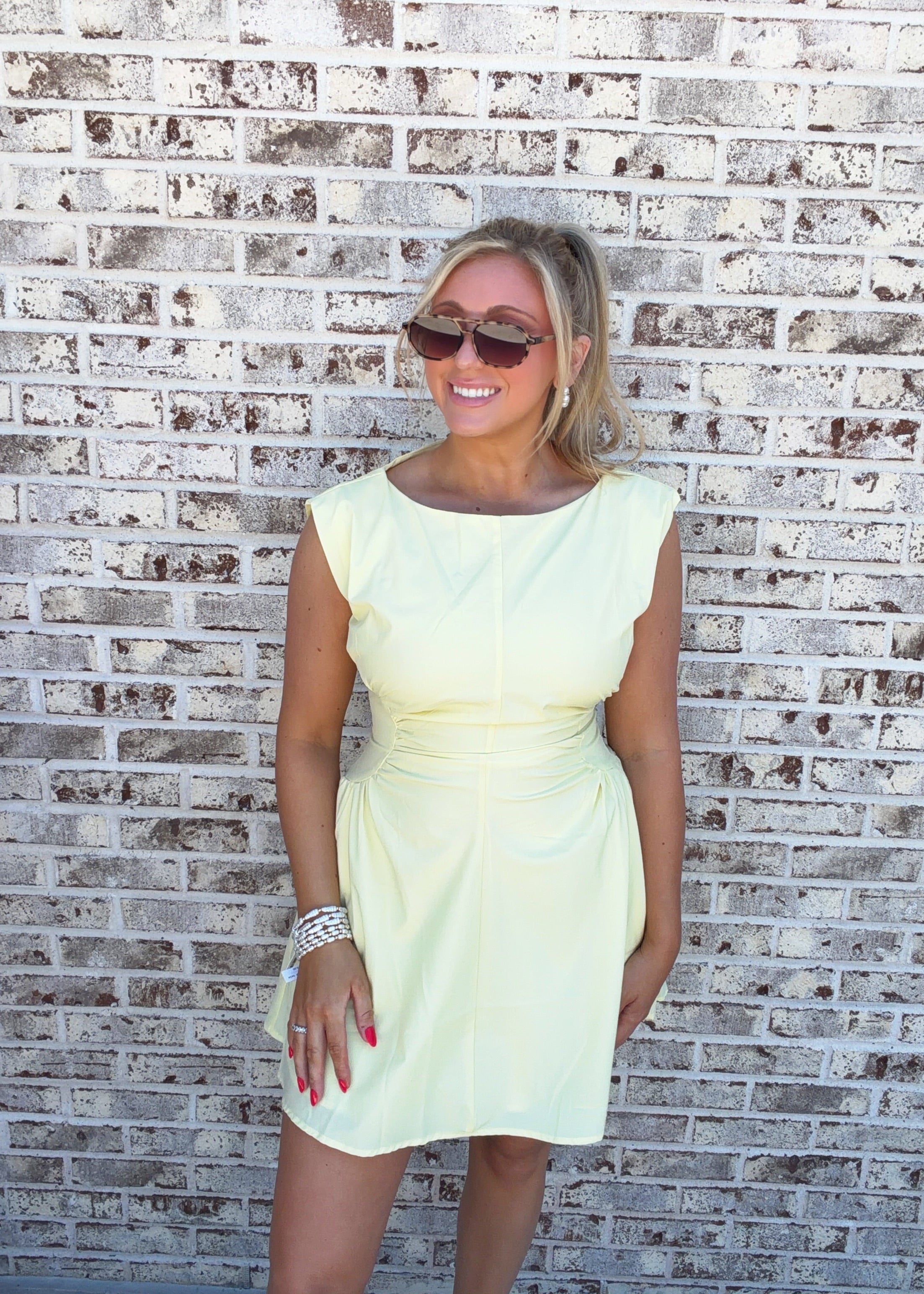 Savannah Ruched Waist Mini Dress