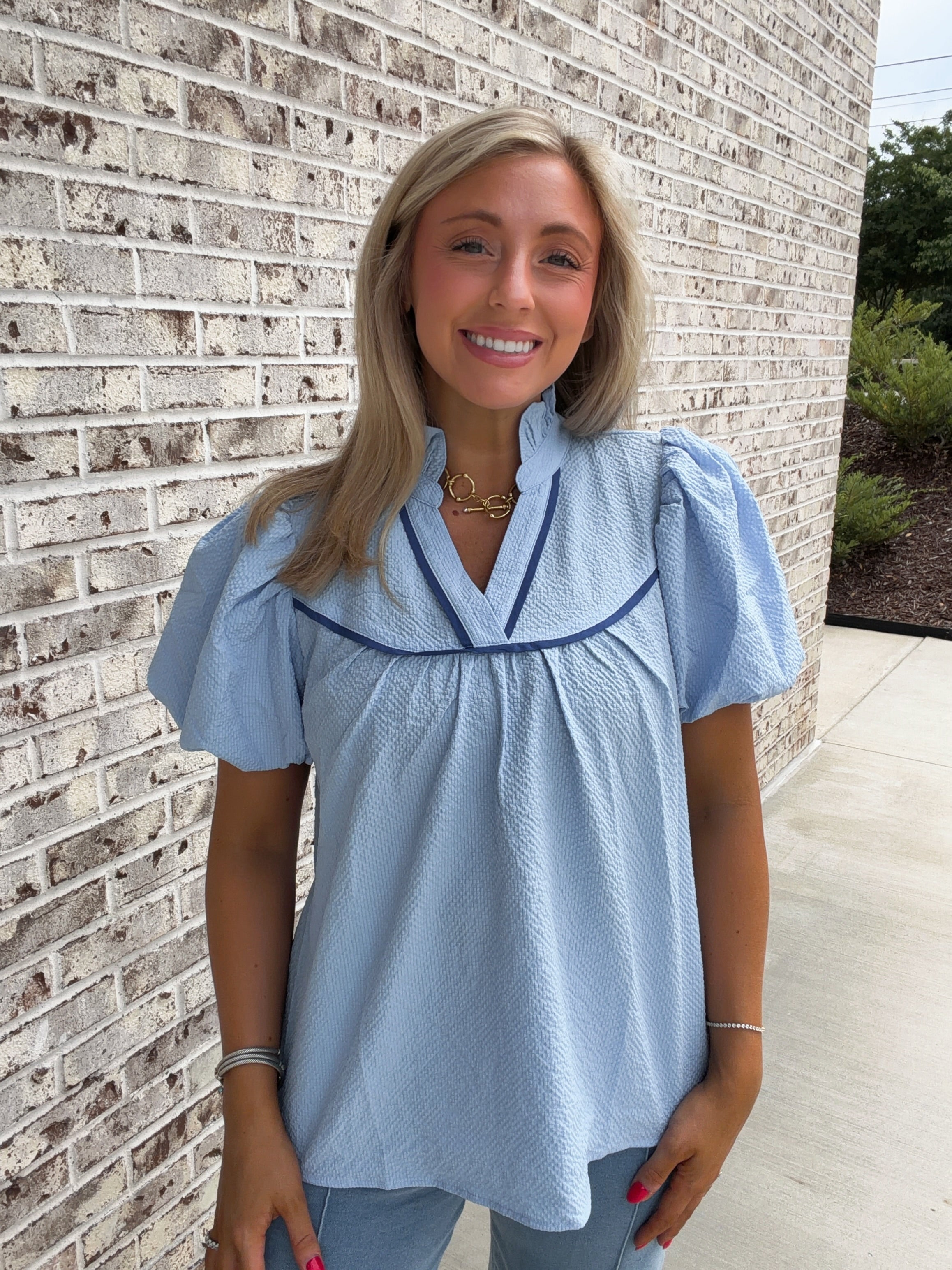 Lucia Contrast Trim Blouse