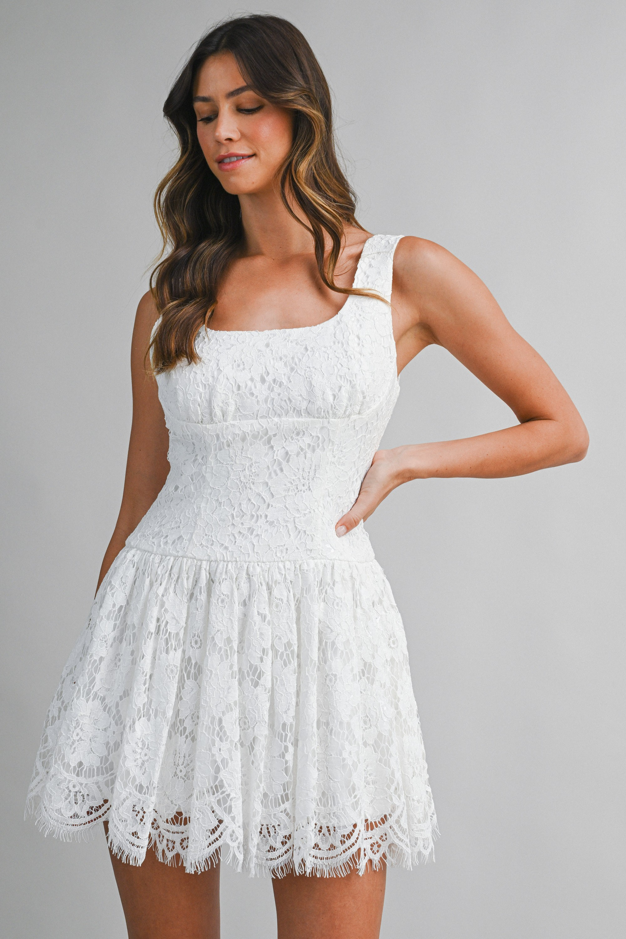 Isabella Floral Lace Mini Dress