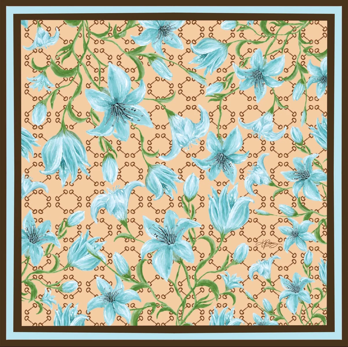 Horsebit Fleur Silk Scarf