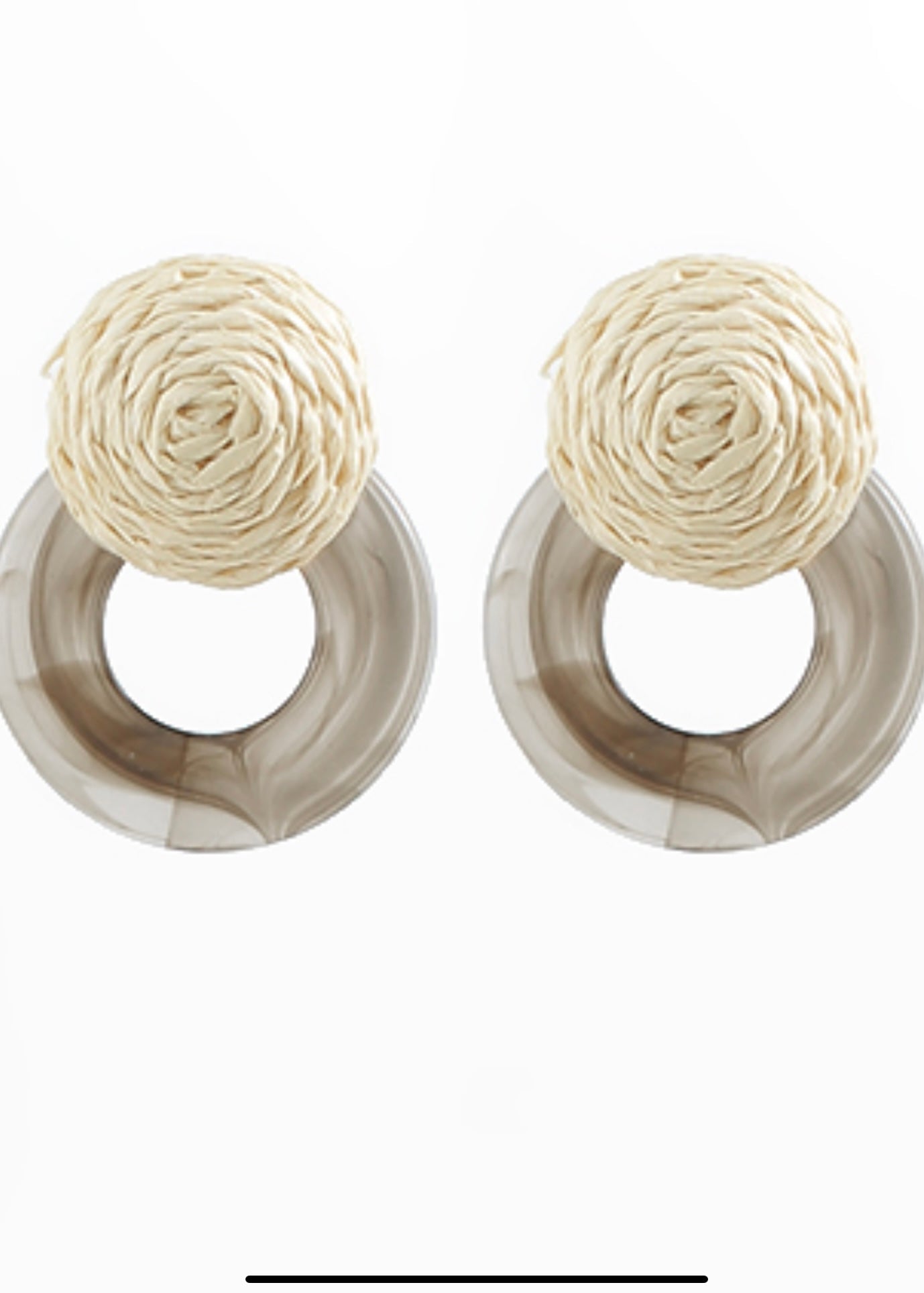 Raffia Double Circle Earring