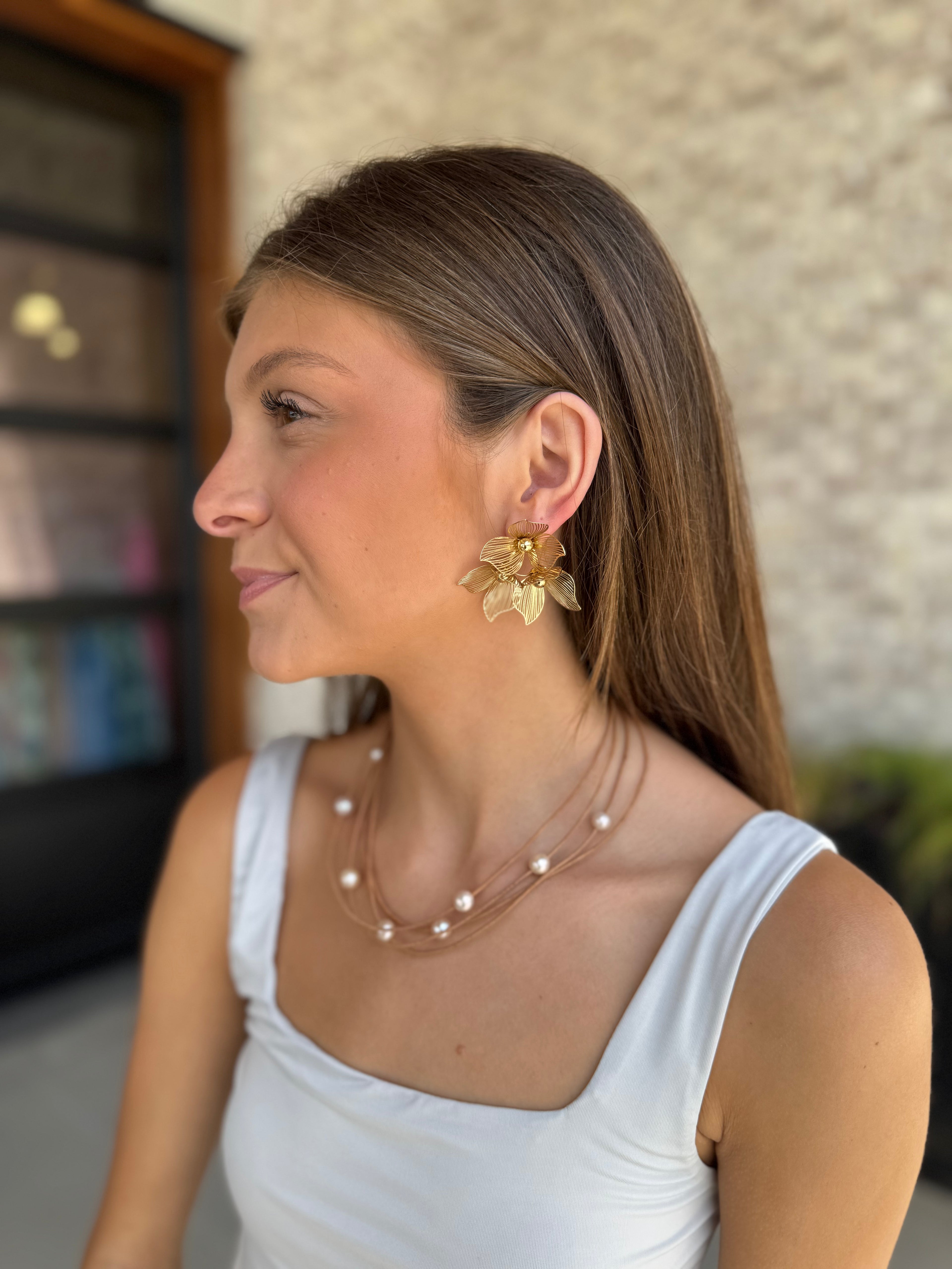 Filigree Cluster Flower Earrings
