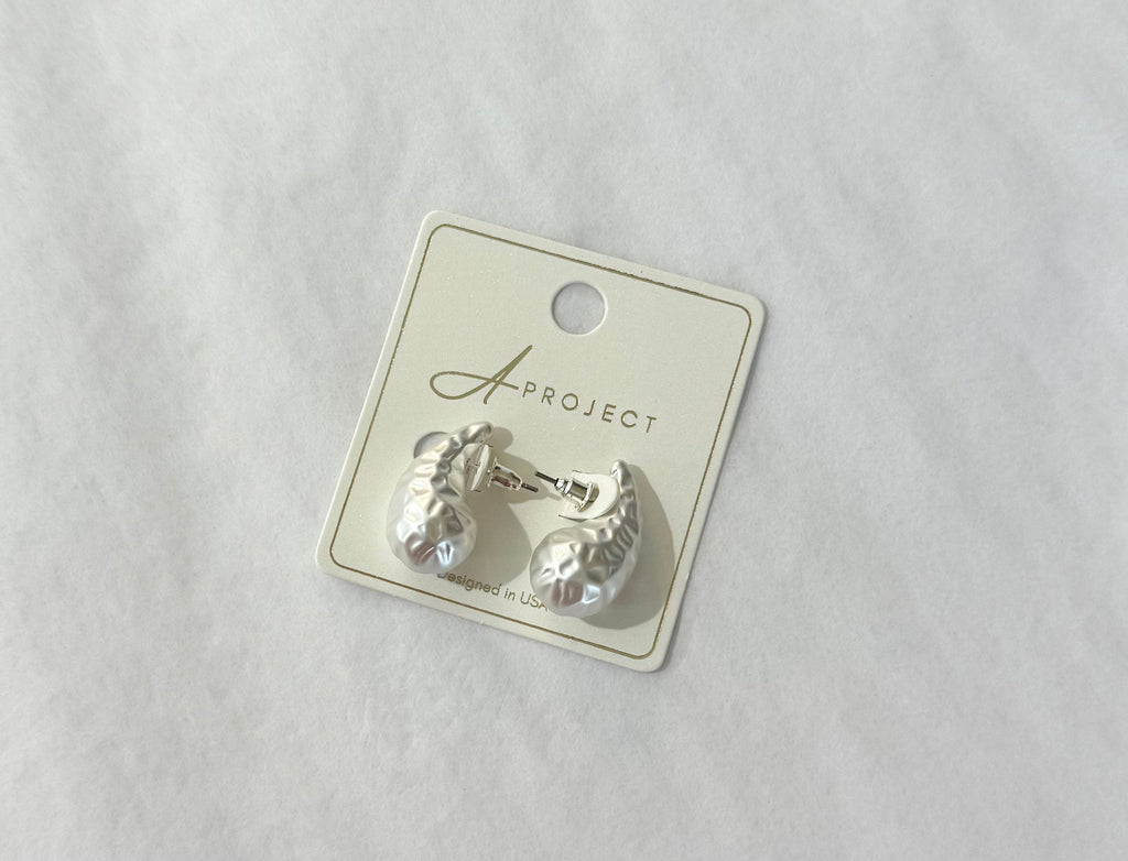 Hammered Hollow Teardrop Earrings