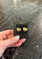 Brushed Heart Stud Earrings