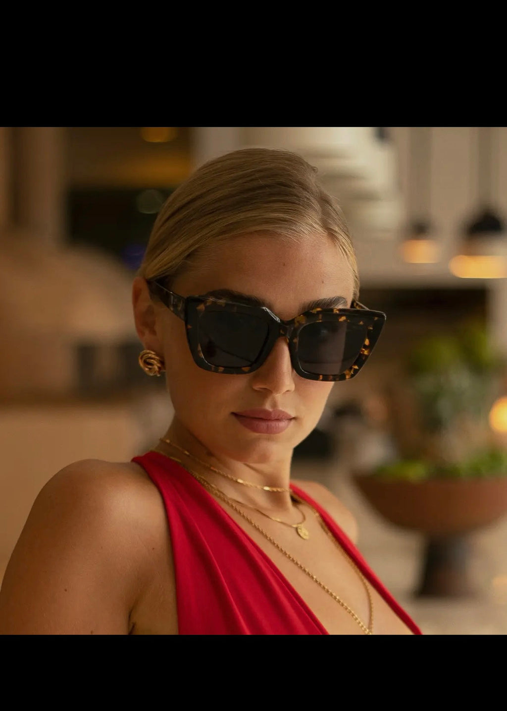 Portofino Acetate Oversized Cat Eye Glasses