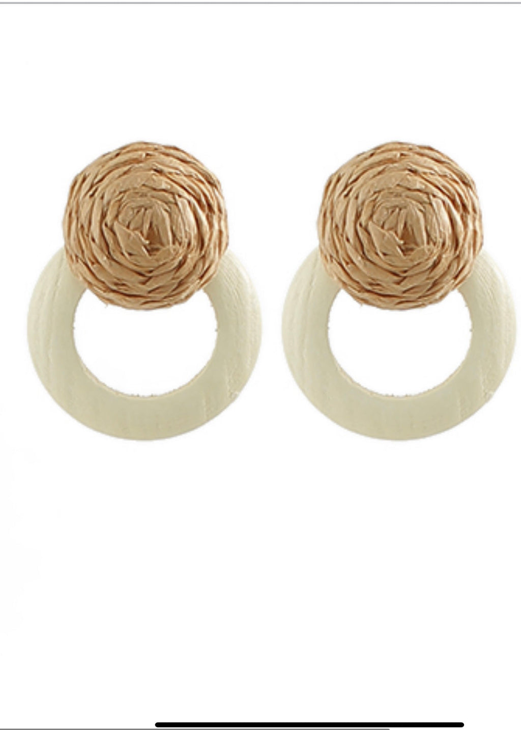 Raffia Double Circle Earring