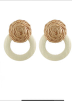 Raffia Double Circle Earring