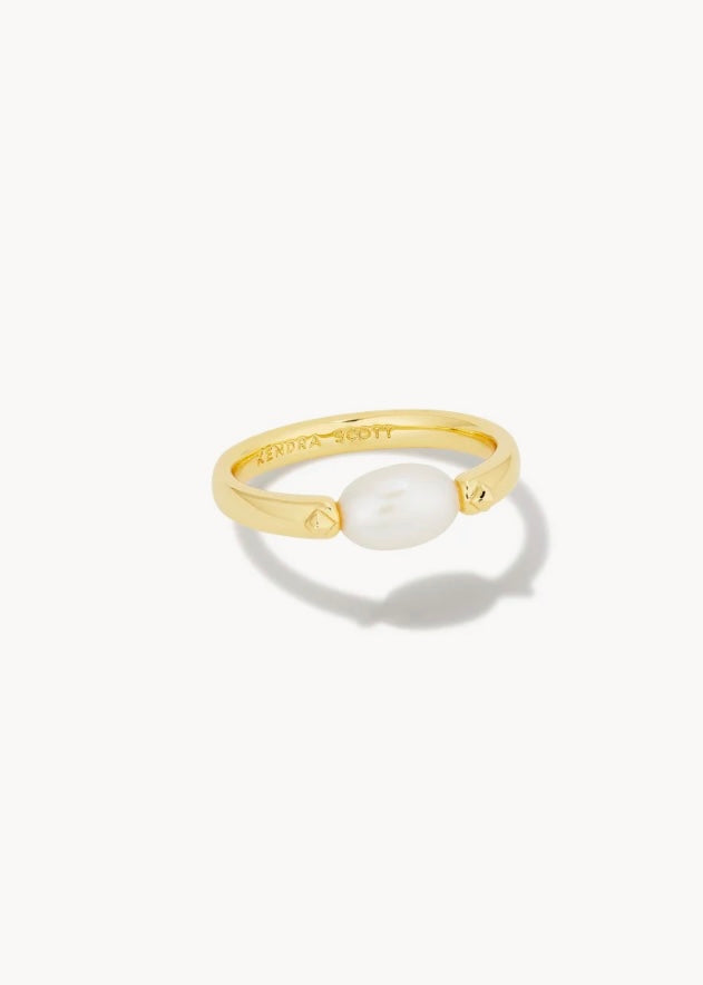 Leighton Gold Pearl Band Ring