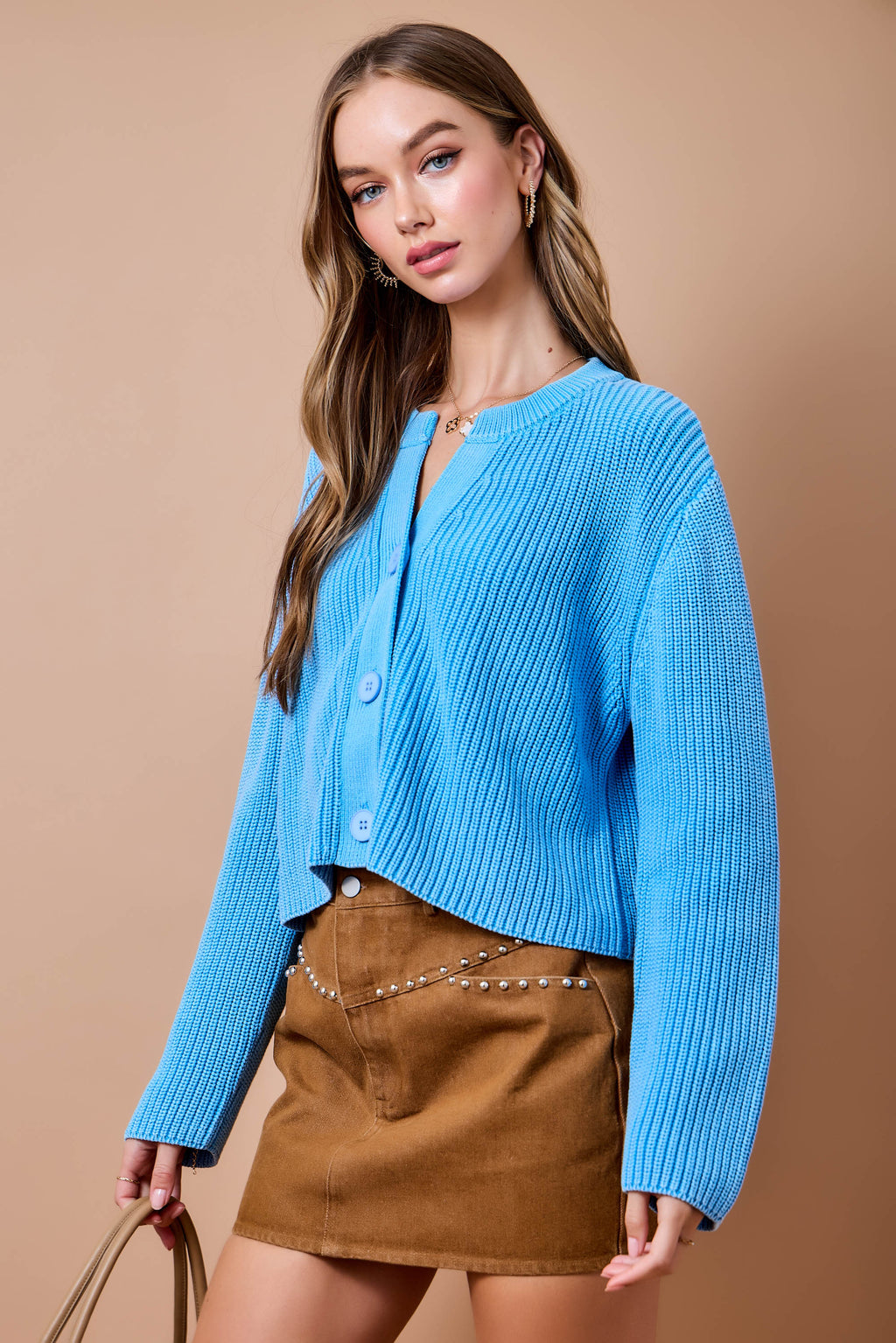 Rebecca Ribbed Cropped Cardigan