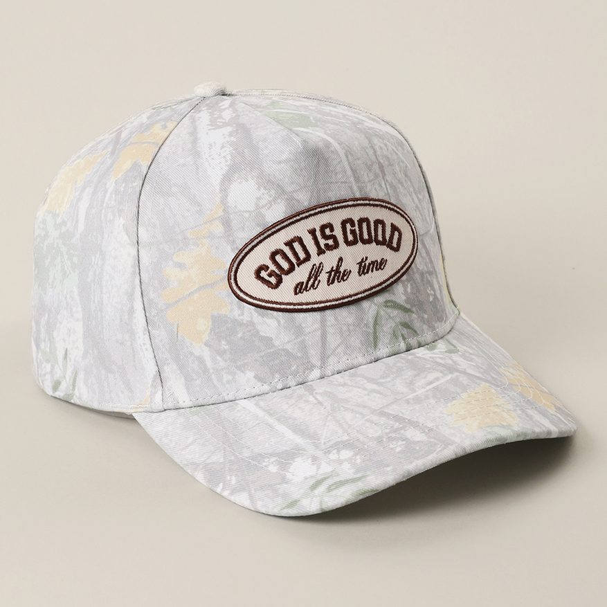 GOD IS GOOD All The Time Patch Camo Baseball Cap