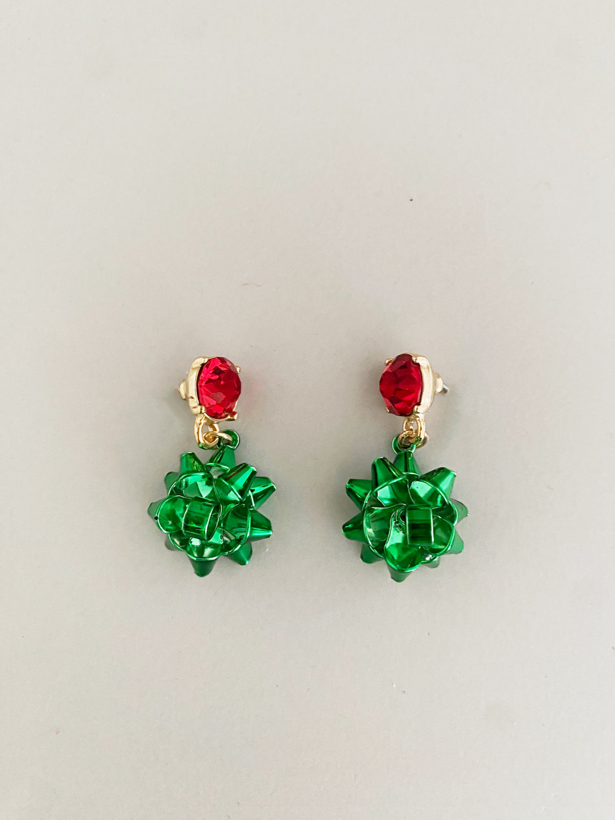 Holiday Gift Bow Drop Earrings
