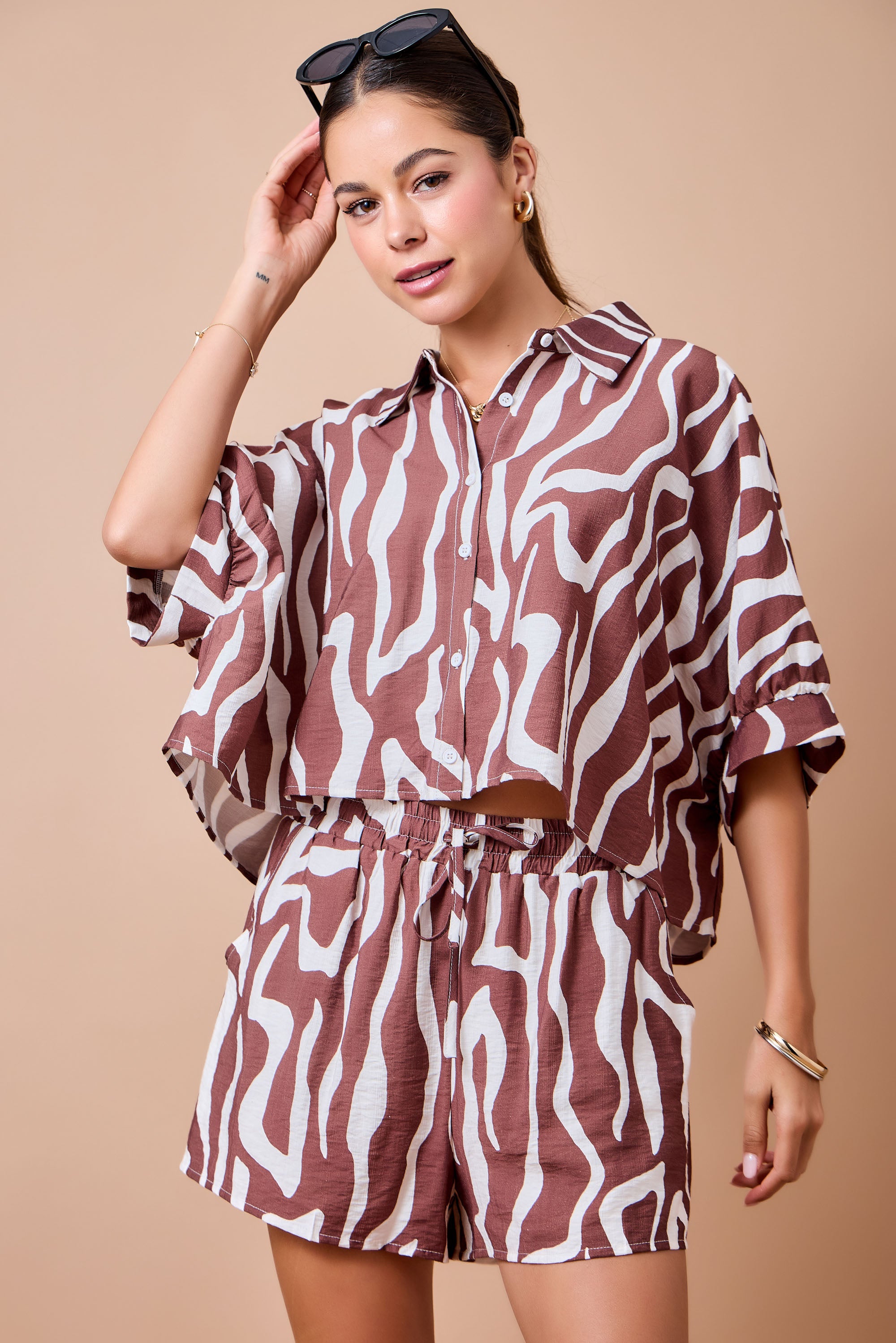 Wildline Zebra Print Short Set