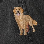 Golden Retriever Embroidered Denim Baseball Cap