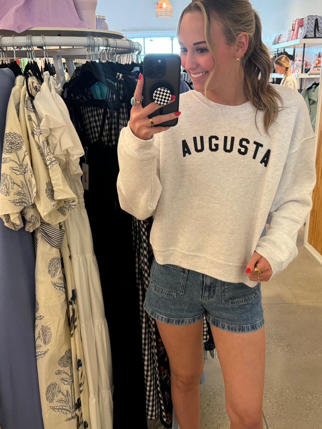 Augusta Cropped Graphic Sweatshirt