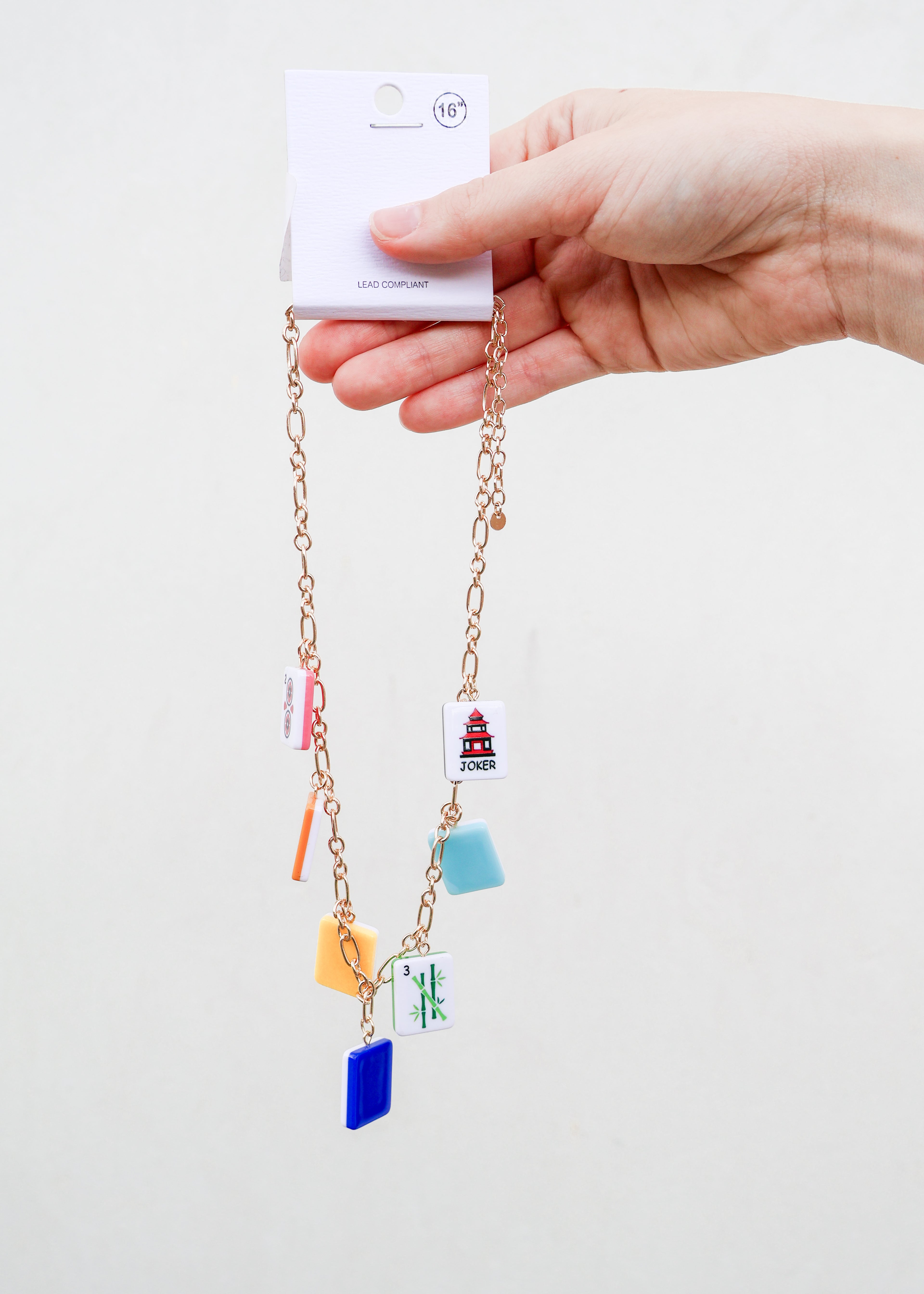 Mahjong Tile Charm Necklace