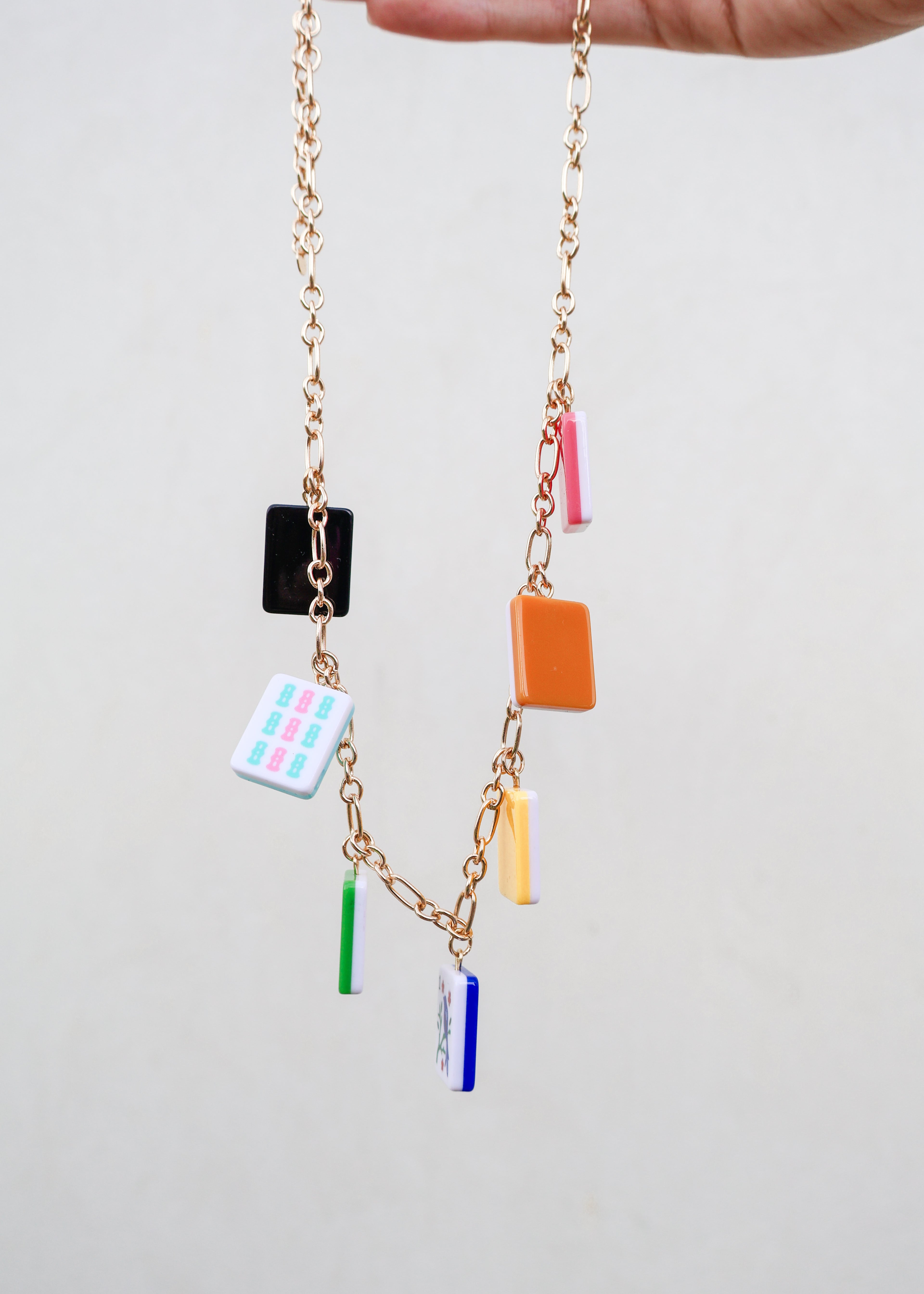 Mahjong Tile Charm Necklace