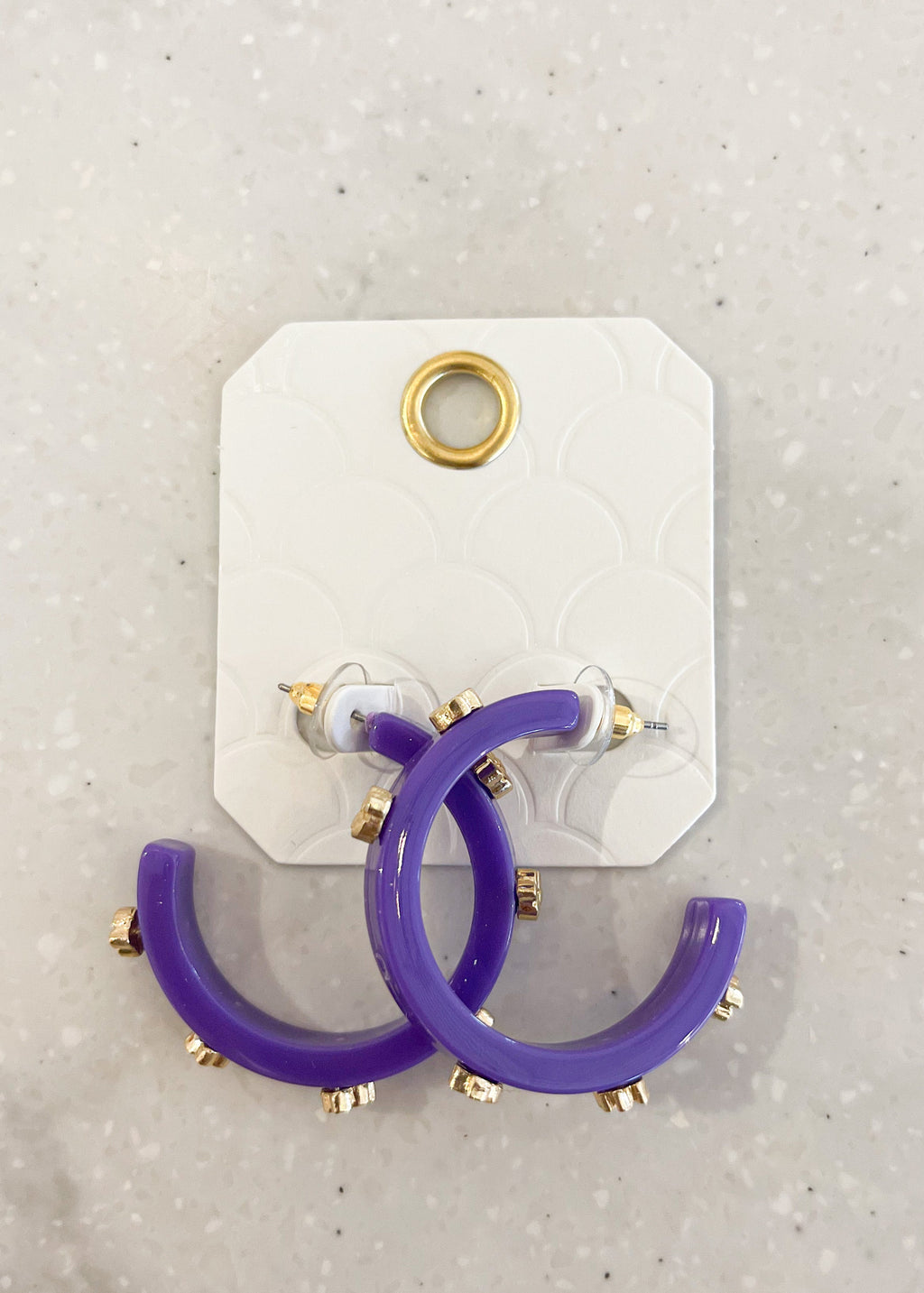 Studded Paw Acrylic Hoops