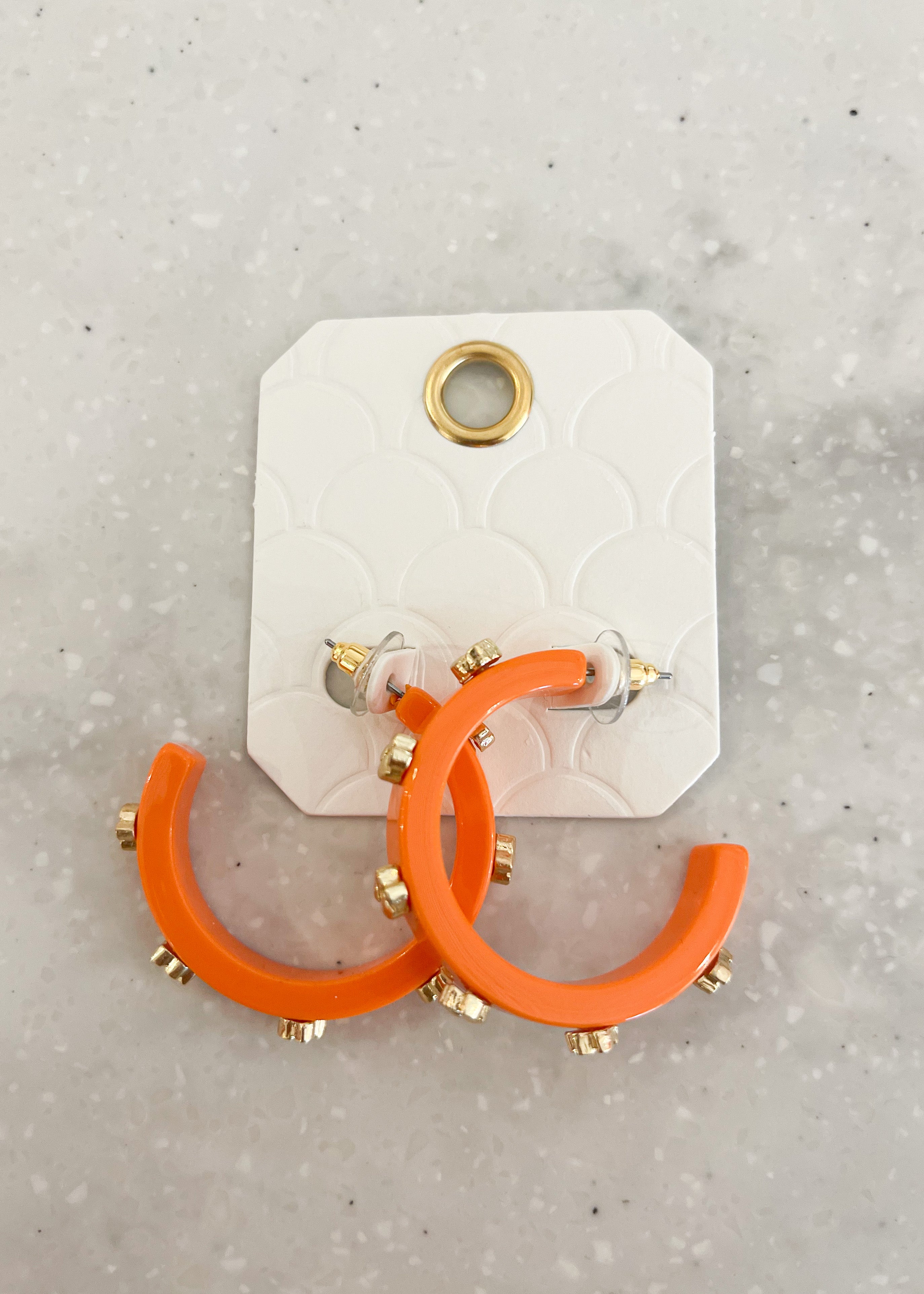 Studded Paw Acrylic Hoops