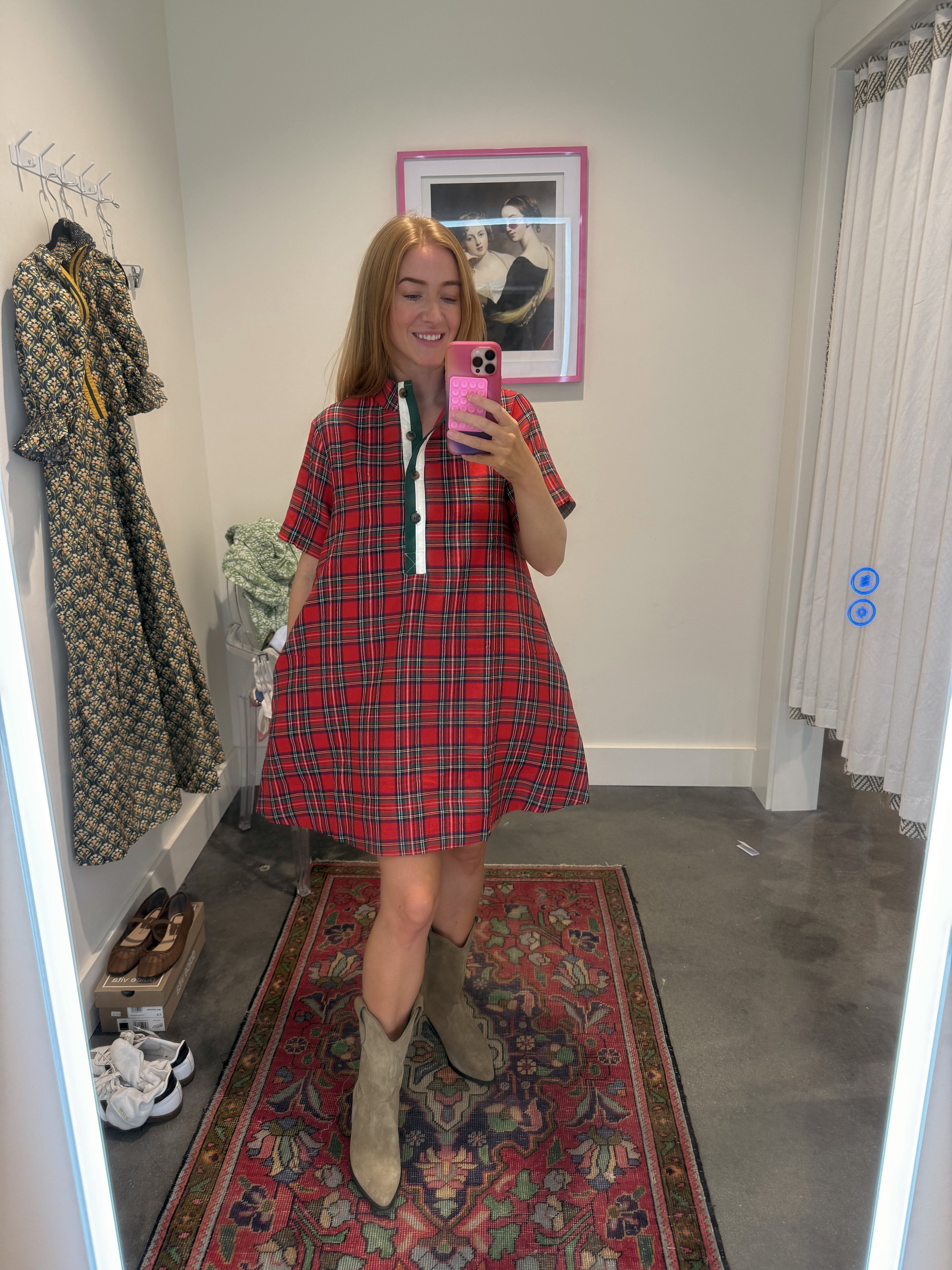 Blaire Plaid Shirt Dress