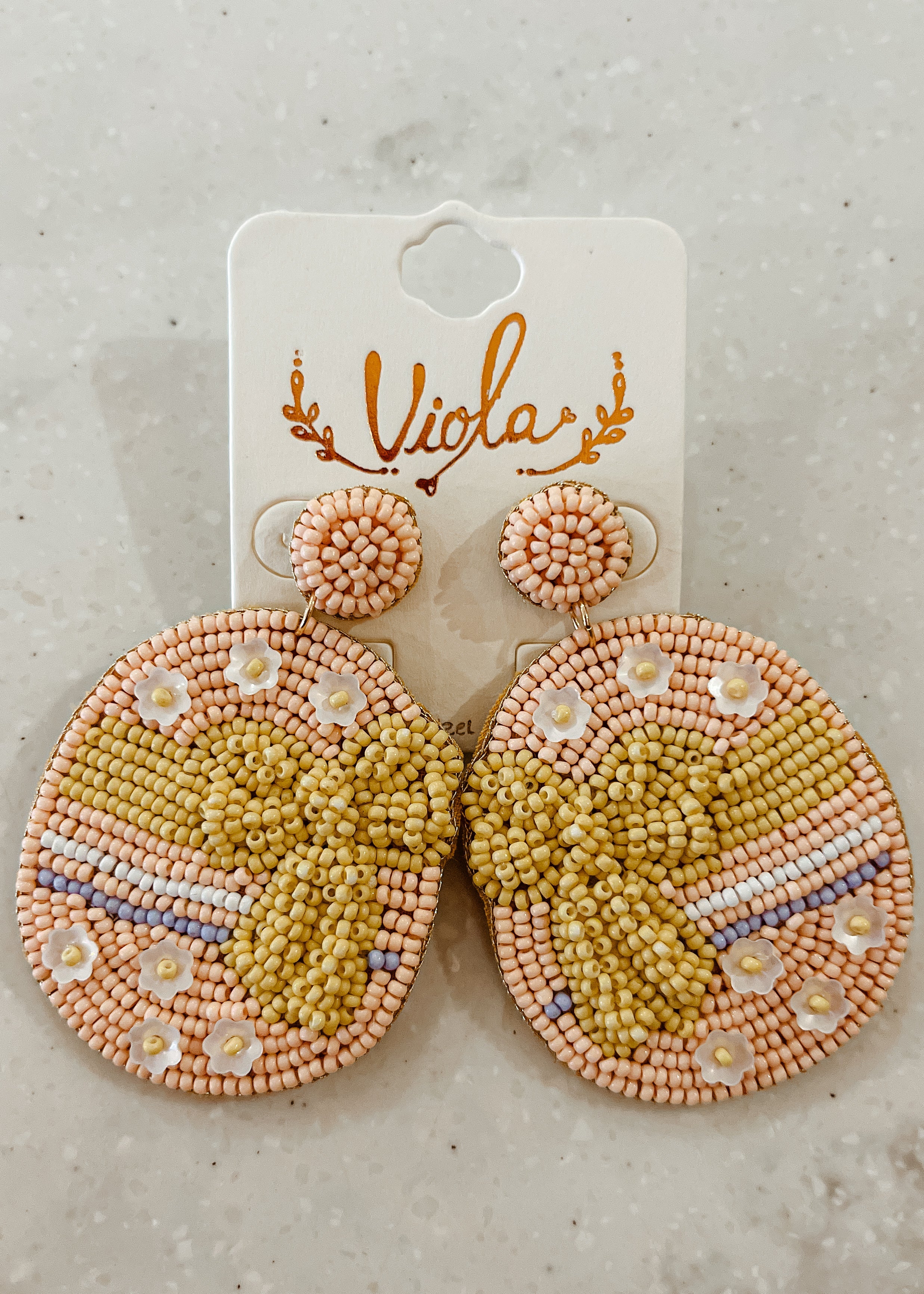 Beaded Bow Easter Egg Earring