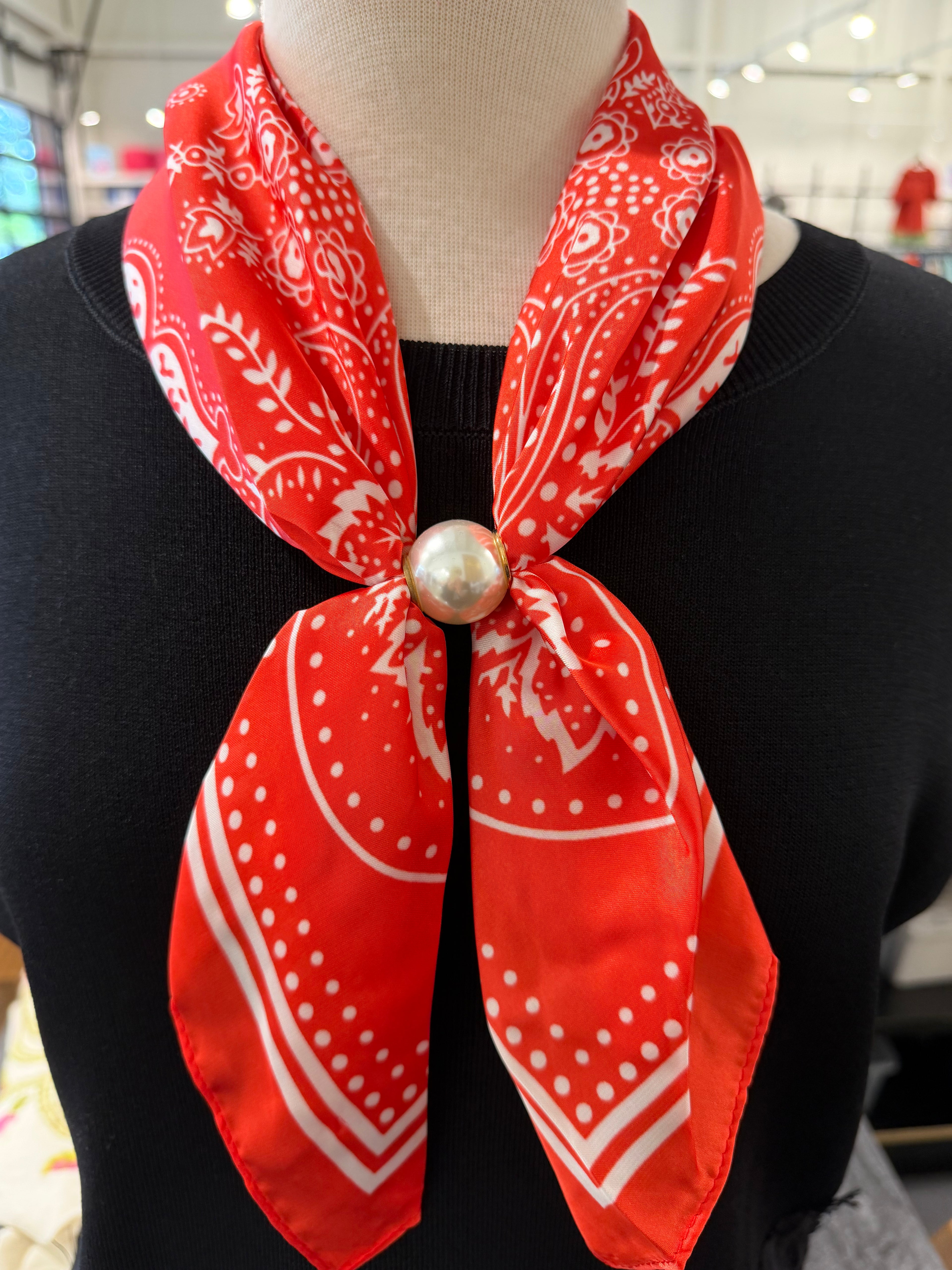 Pearl & Paisley Scarf Necklace