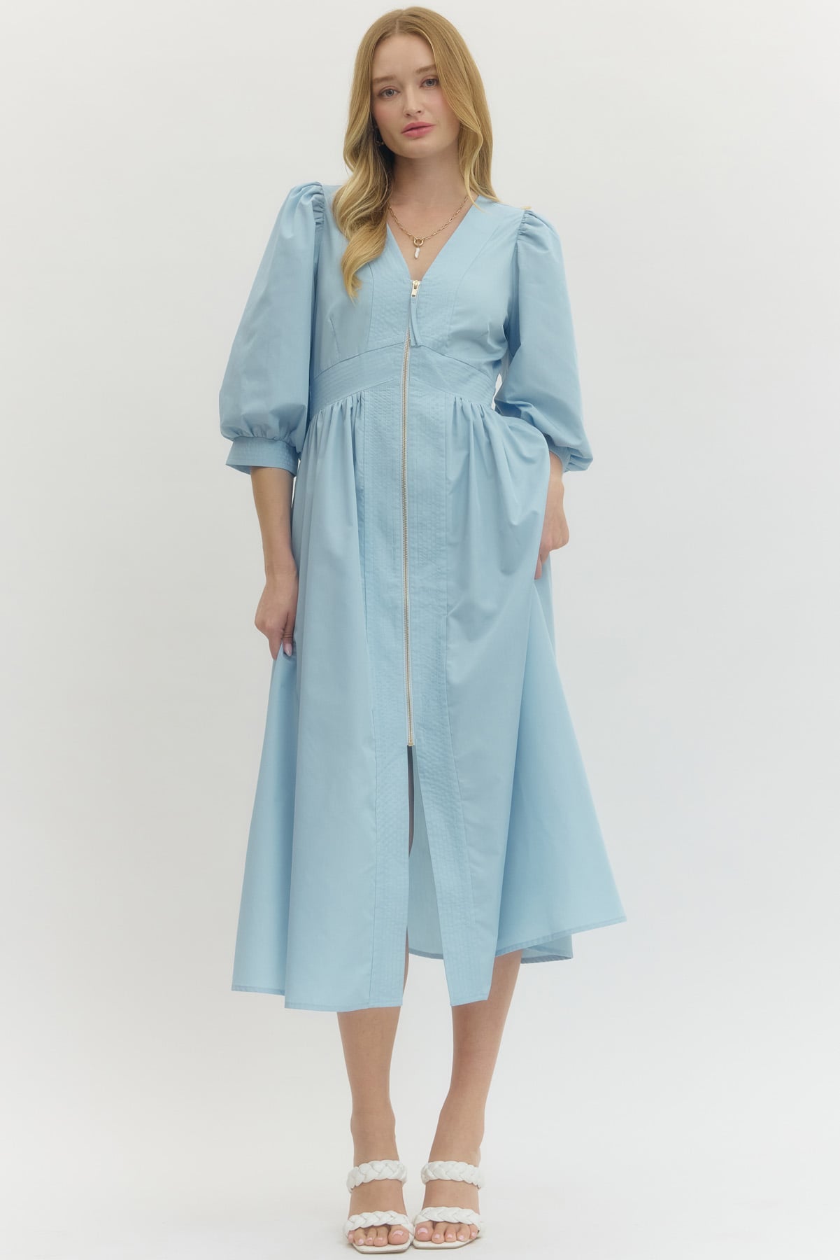 Charlotte Zip-Front Midi Dress