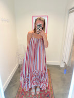 Camille Multi-Striped Ruffle Dress