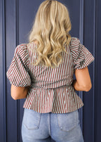 Stella Stripe Peplum Top