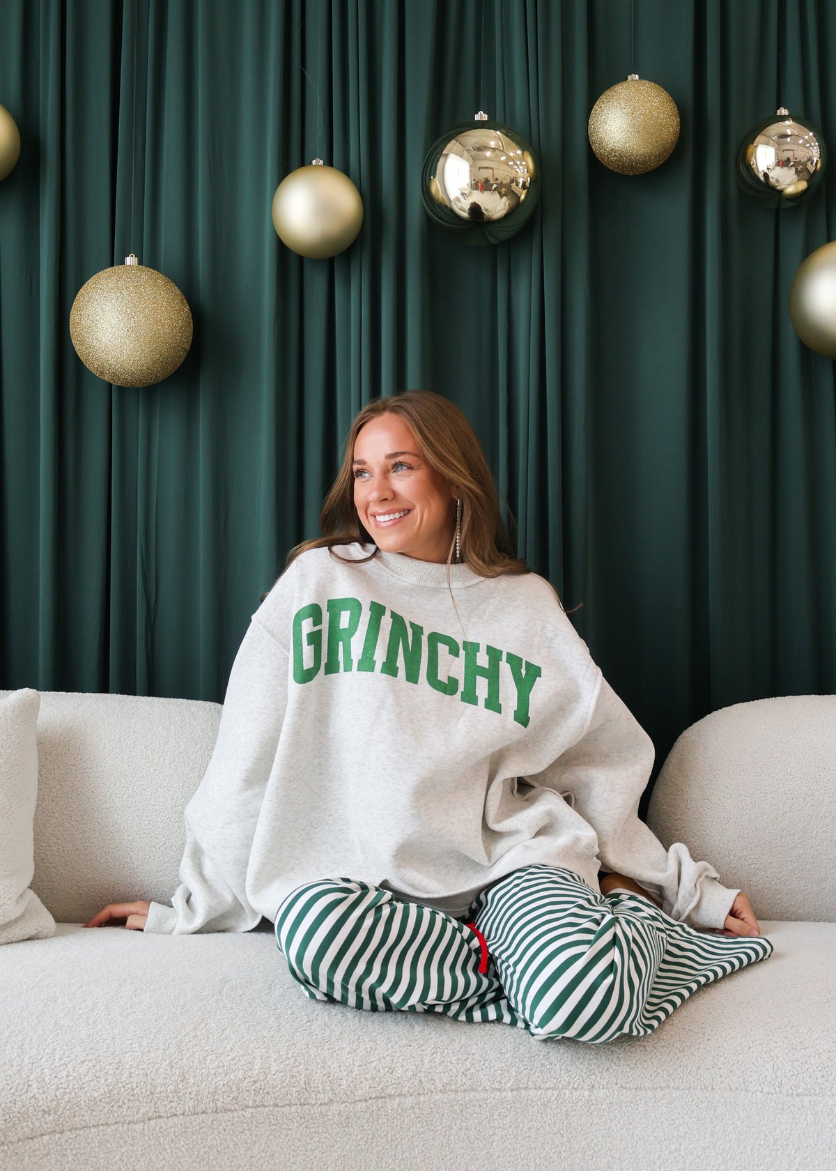 Grinchy & Naughty Mock Neck Sweatshirt
