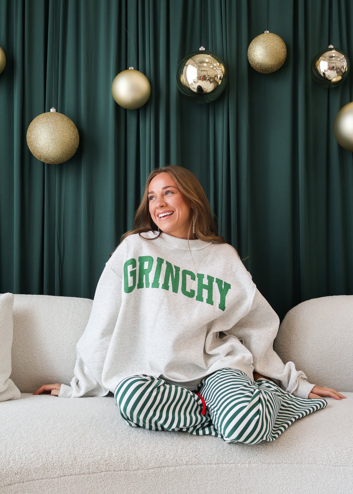 Grinchy & Naughty Mock Neck Sweatshirt