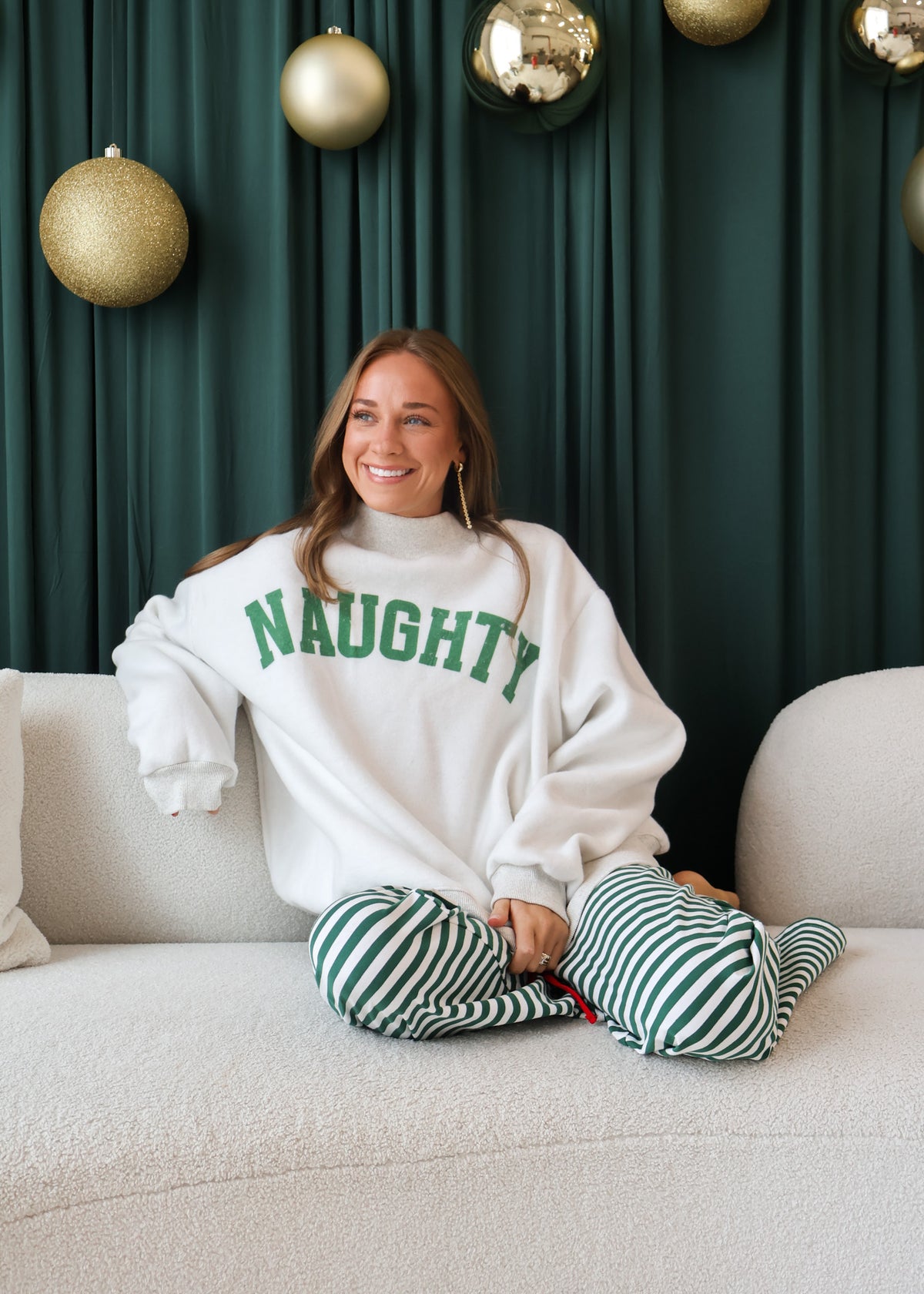 Grinchy & Naughty Mock Neck Sweatshirt