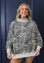 Zoey Zebra Mock Neck