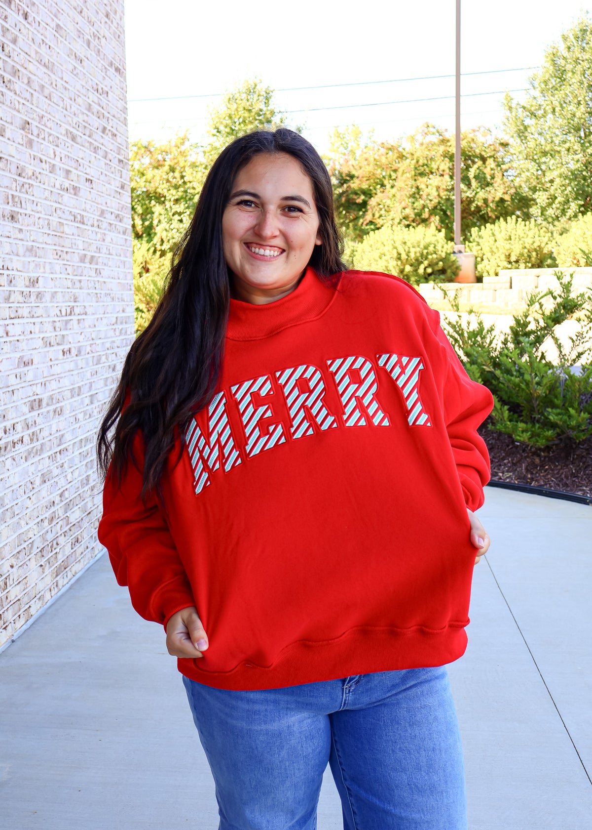 Merry Mock Neck Sweatshirt