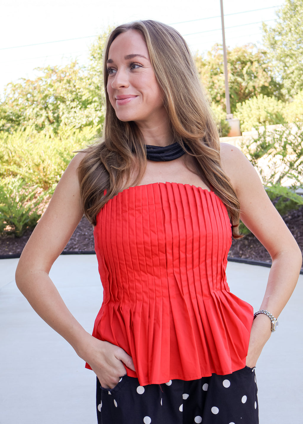 Isla Pleated Peplum Top