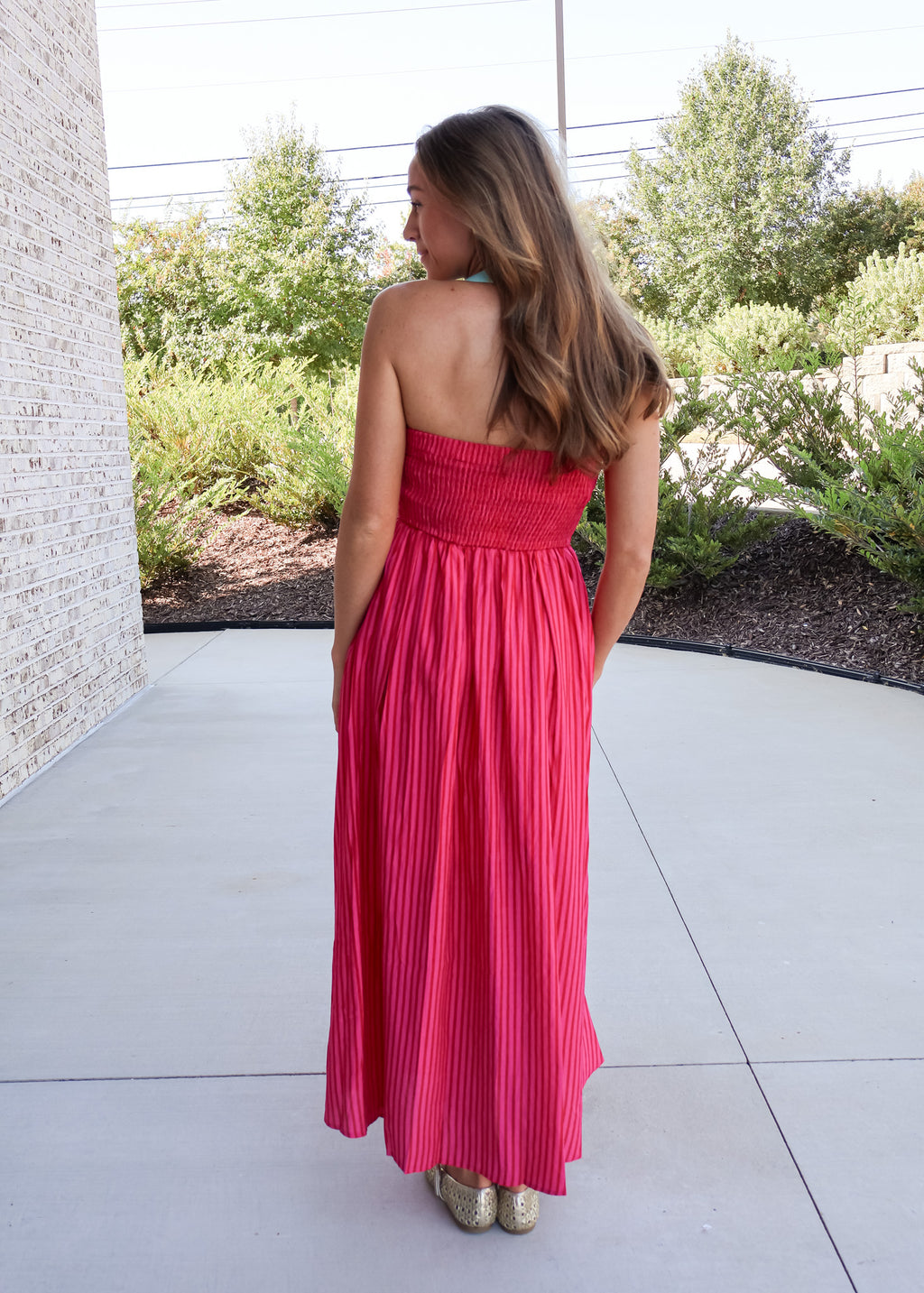 Allison Strapless Striped Maxi Dress